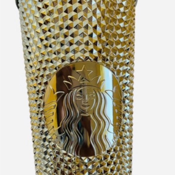 Starbucks Holiday 2022 Tumbler Gold Studded 24 oz Venti New Xmas Drink Glam - Picture 3 of 4